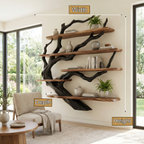 Ashgrove Handcrafted Solid Wood Floating Tree Bookshelf