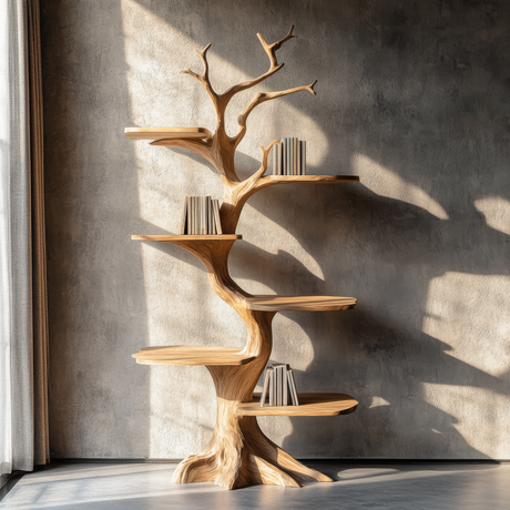 Ashgrove Handcrafted Solid Wood Tree Bookshelf - Timberustic Tree Bookshelf
