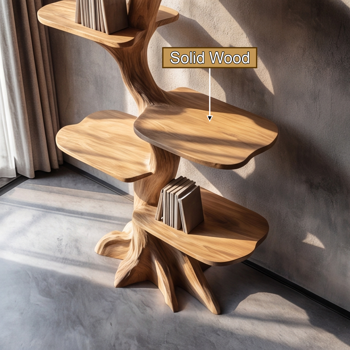 Ashgrove Handcrafted Solid Wood Tree Bookshelf - Timberustic Tree Bookshelf