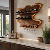 Ashgrove Live Edge Handcrafted Floating Wine Shelf SPA252672 - Timberustic Floating Wine Shelf