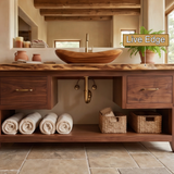Ashgrove Live Edge Solid Wood Freestanding Bathroom Vanity with Drawers