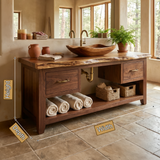 Ashgrove Live Edge Solid Wood Freestanding Bathroom Vanity with Drawers