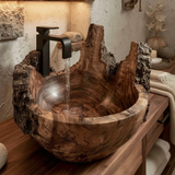 Ashmoor Handcrafted Solid Wood Natural Bark Vessel Sink