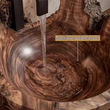 Ashmoor Handcrafted Solid Wood Natural Bark Vessel Sink