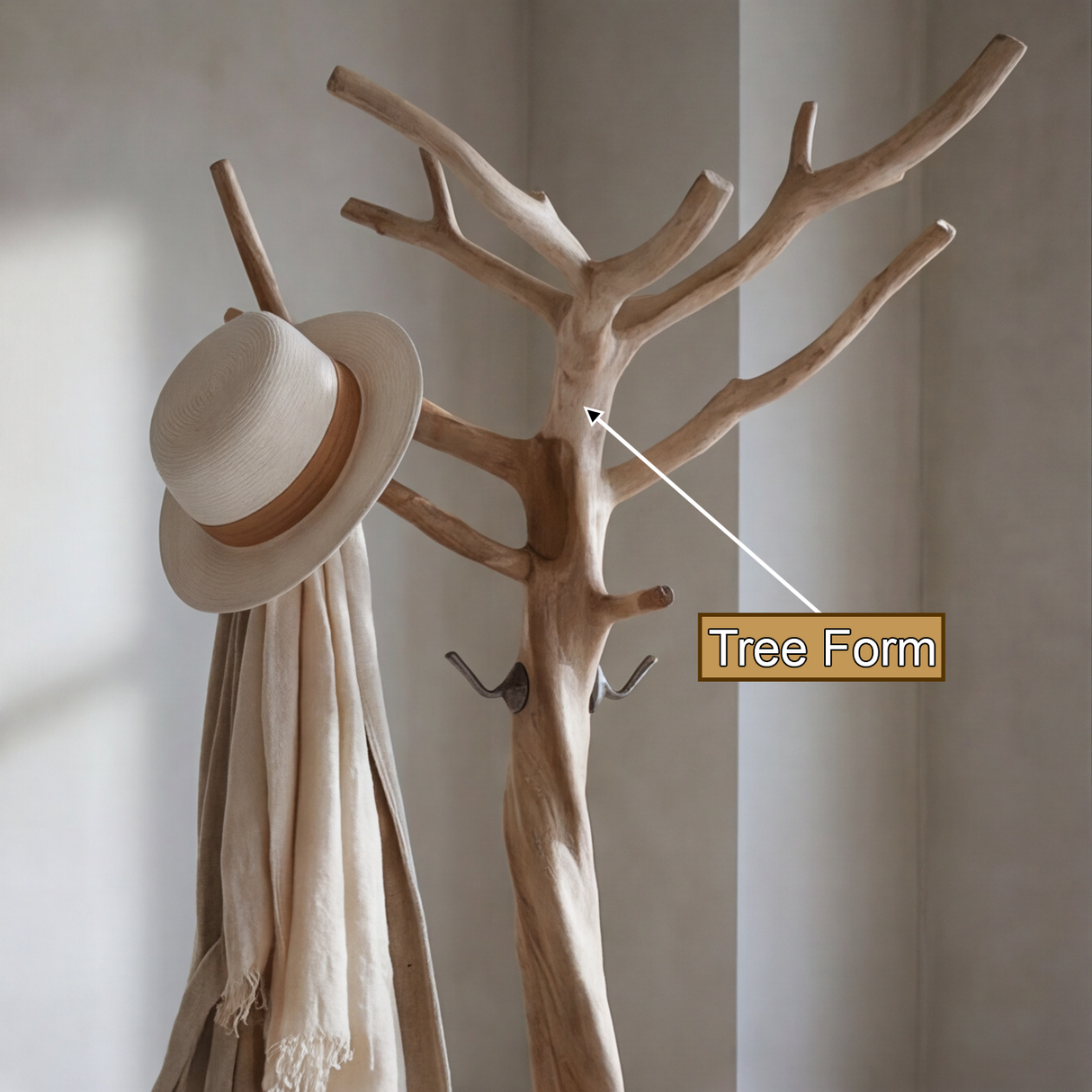 Astergrove Sculpted Solid Wood Tree Coat Rack - Timberustic Tree Coat Rack