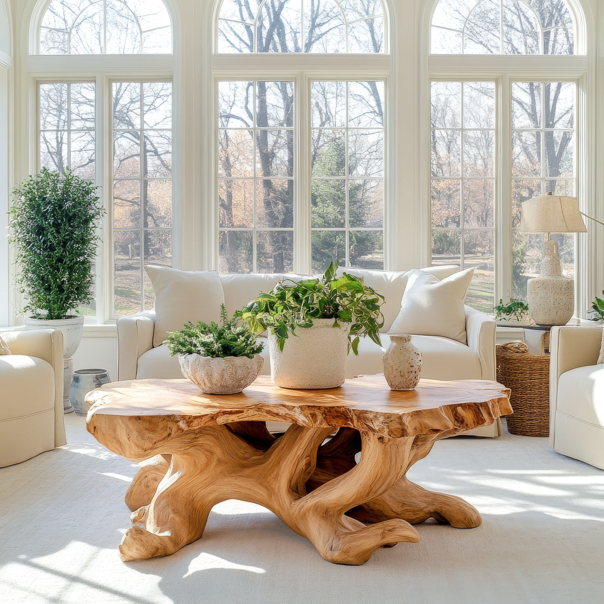 Asterion Sculpted Solid Wood Coffee Table SPA267541 - Timberustic Coffee Table