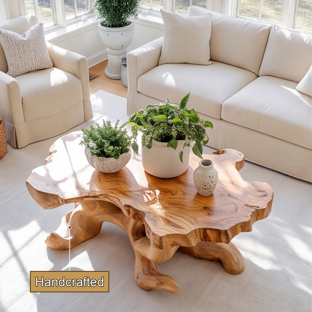 Asterion Sculpted Solid Wood Coffee Table SPA267541 - Timberustic Coffee Table
