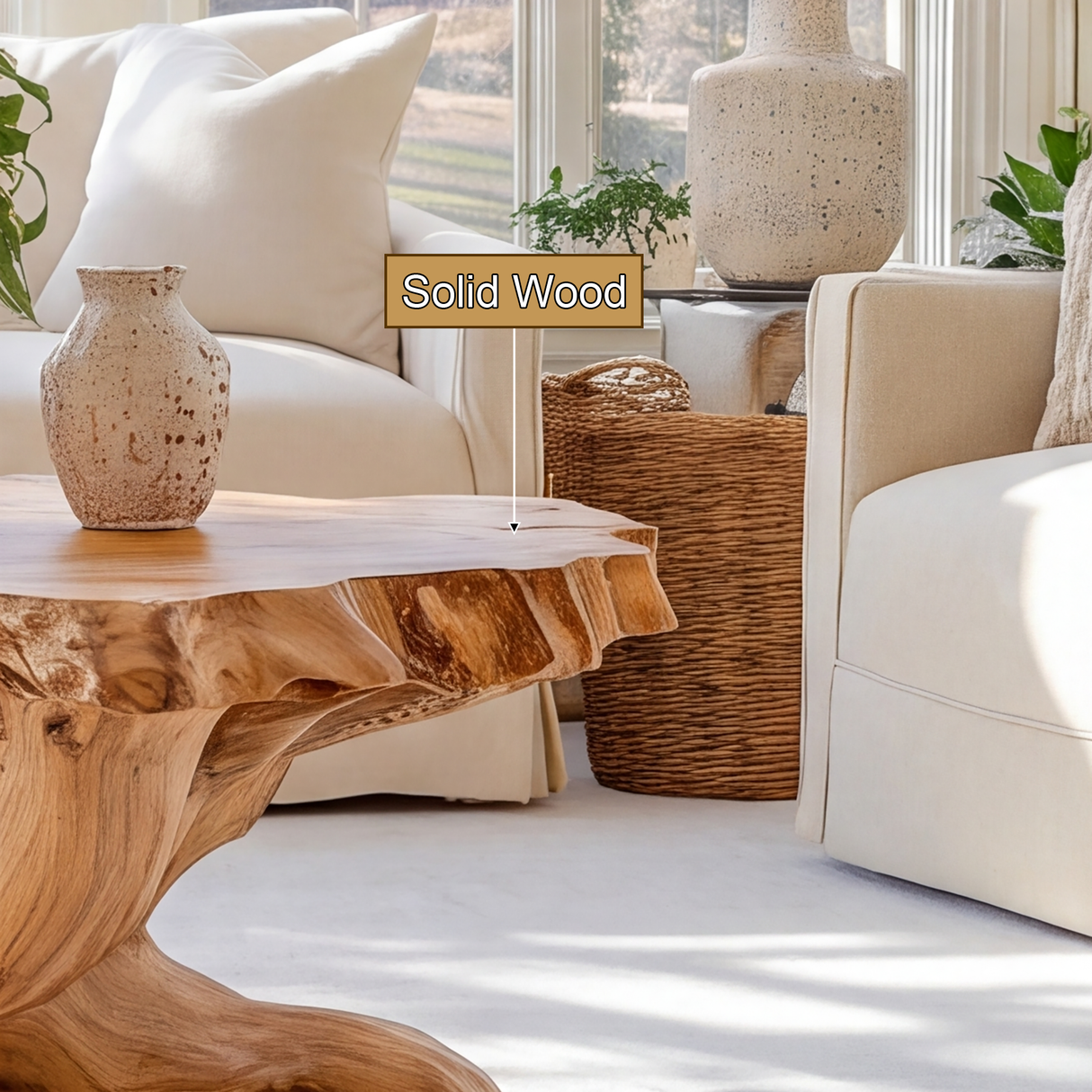 Asterion Sculpted Solid Wood Coffee Table SPA267541 - Timberustic Coffee Table