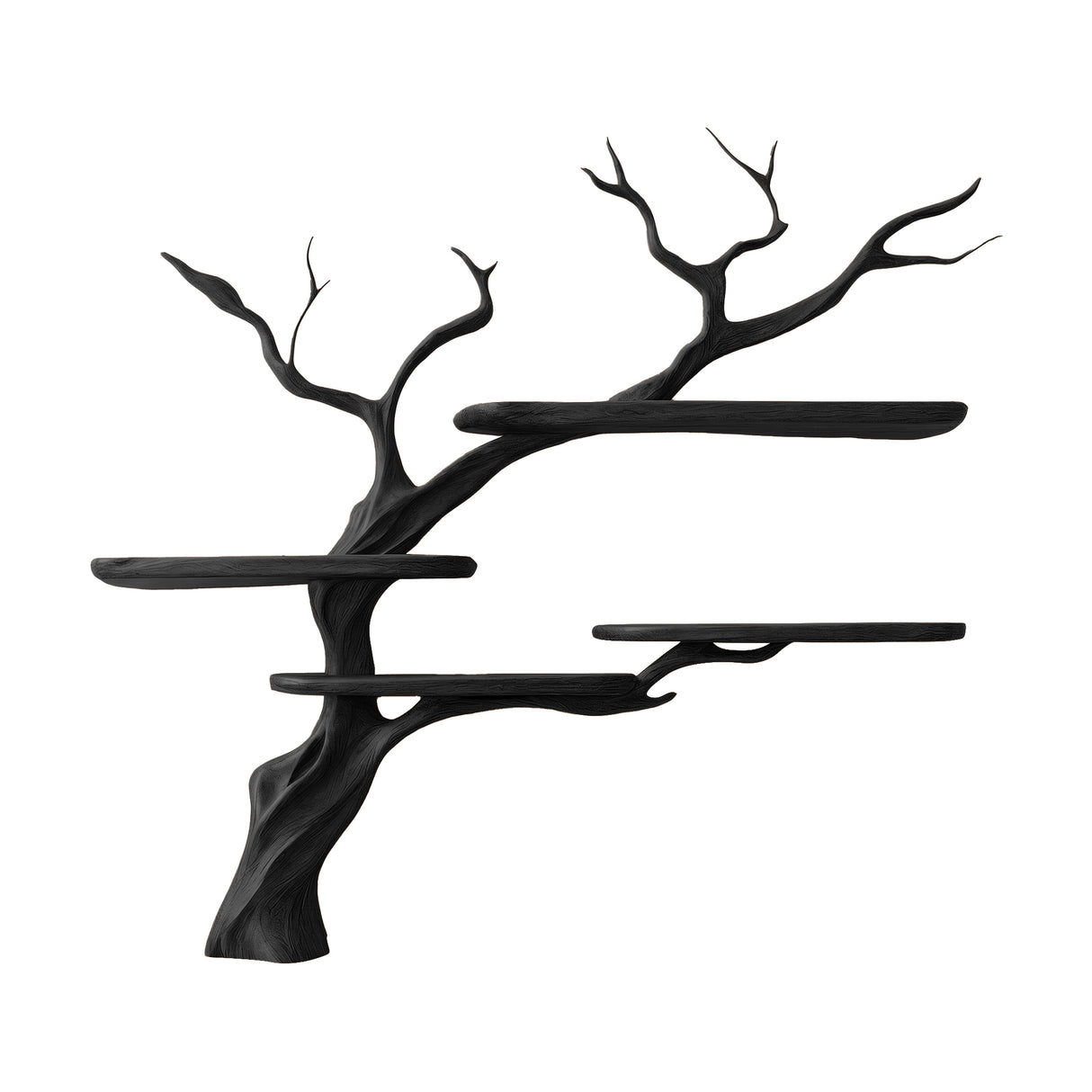 Asteroak Handcrafted Solid Wood Tree Bookshelf