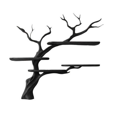 Asteroak Handcrafted Solid Wood Tree Bookshelf Black - Timberustic Tree Bookshelf