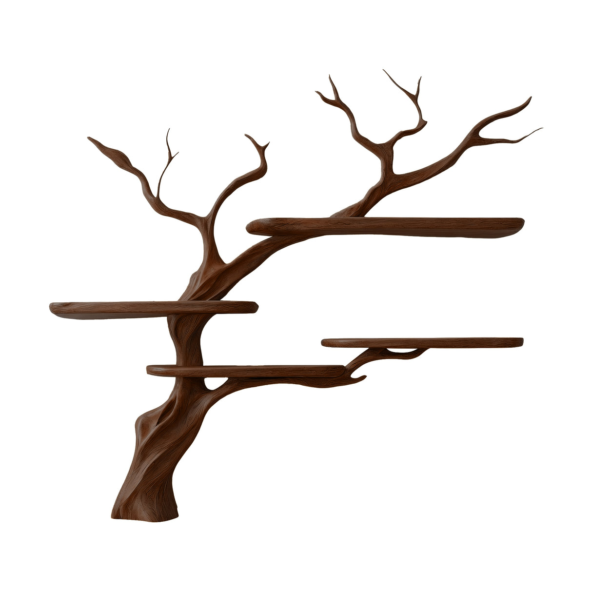 Asteroak Handcrafted Solid Wood Tree Bookshelf