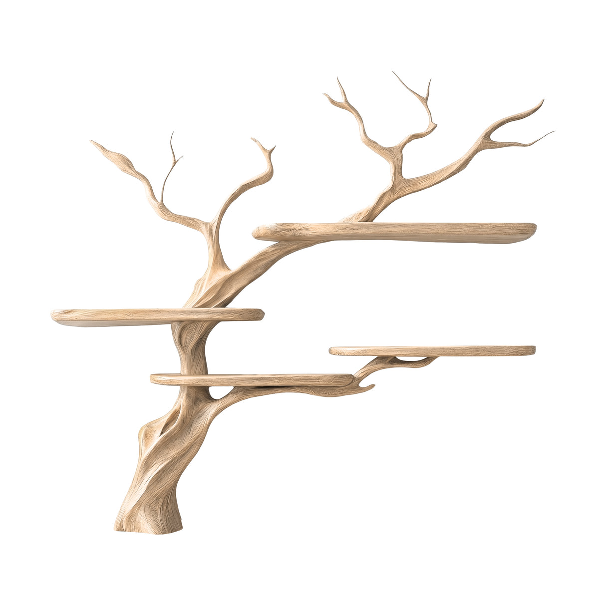 Asteroak Handcrafted Solid Wood Tree Bookshelf