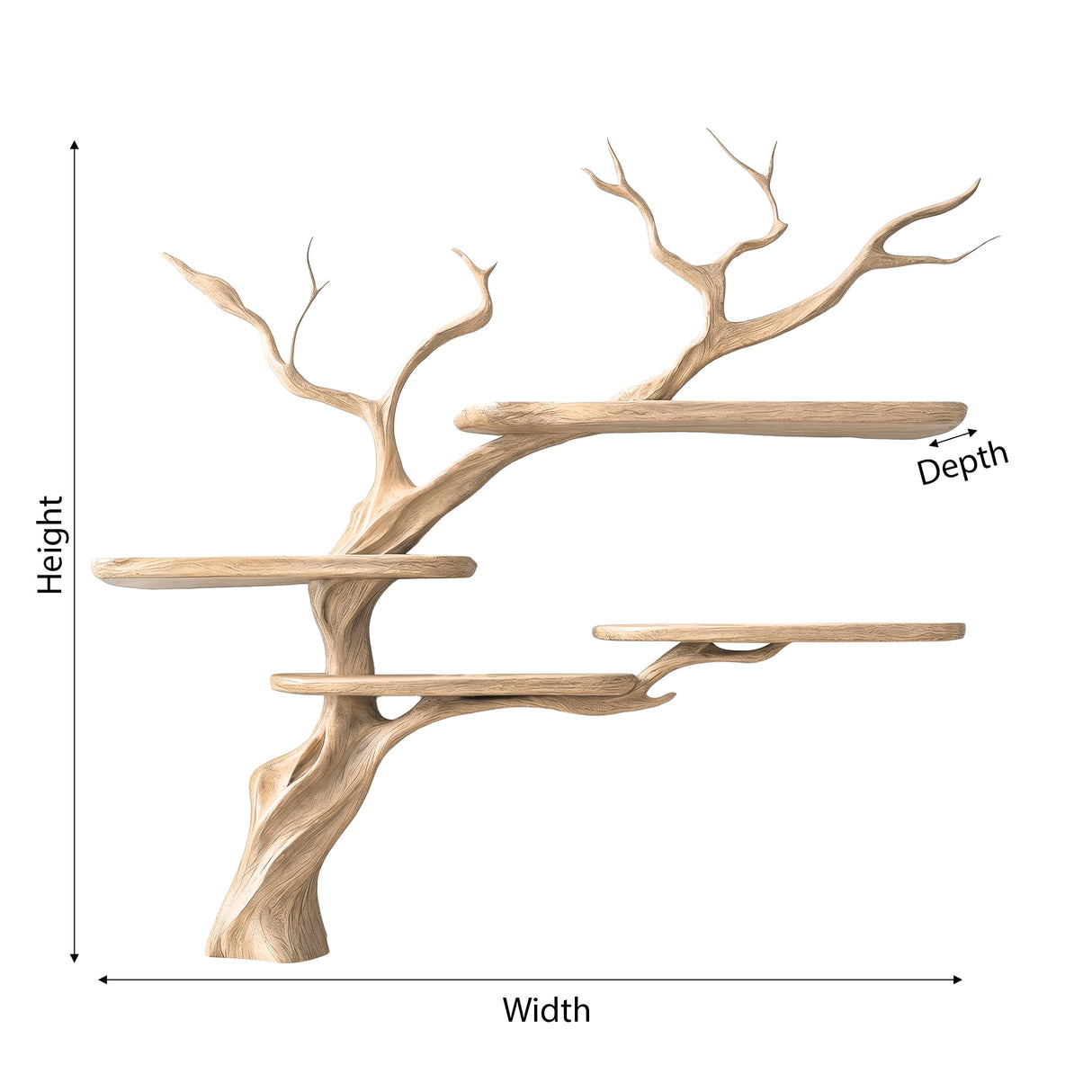 Asteroak Handcrafted Solid Wood Tree Bookshelf