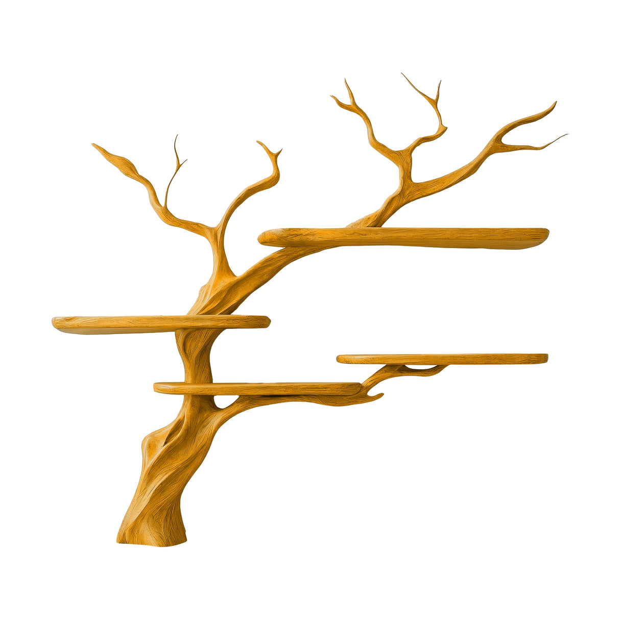 Asteroak Handcrafted Solid Wood Tree Bookshelf