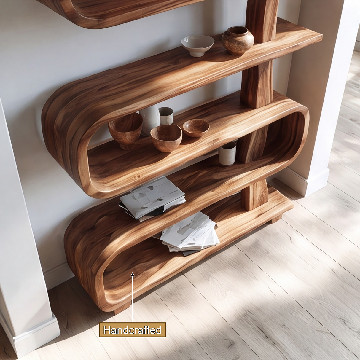 Asteron Handcrafted Solid Wood Bookshelf - Timberustic Bookshelf