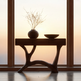 Asterwyn Sculpted Solid Wood Console Table SPA893549