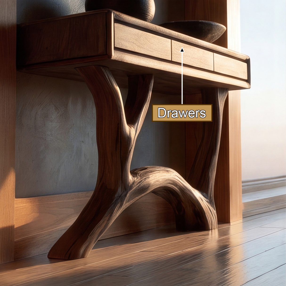 Asterwyn Sculpted Solid Wood Console Table SPA893549