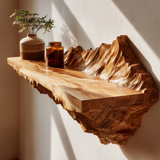 Atlas Crest Solid Wood Mountain Floating Shelf - Timberustic Floating Shelf