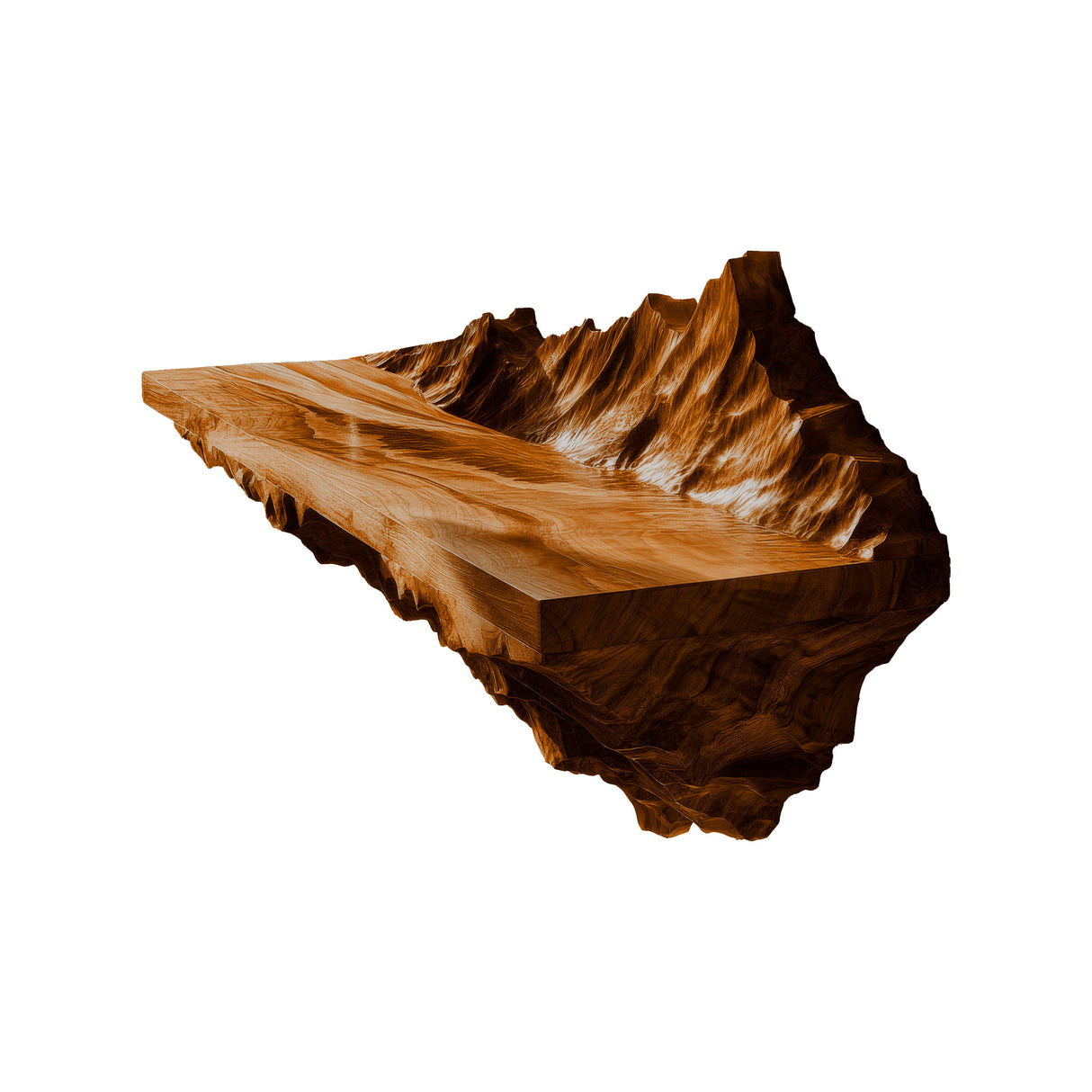 Atlas Crest Solid Wood Mountain Floating Shelf Brown - Timberustic Floating Shelf