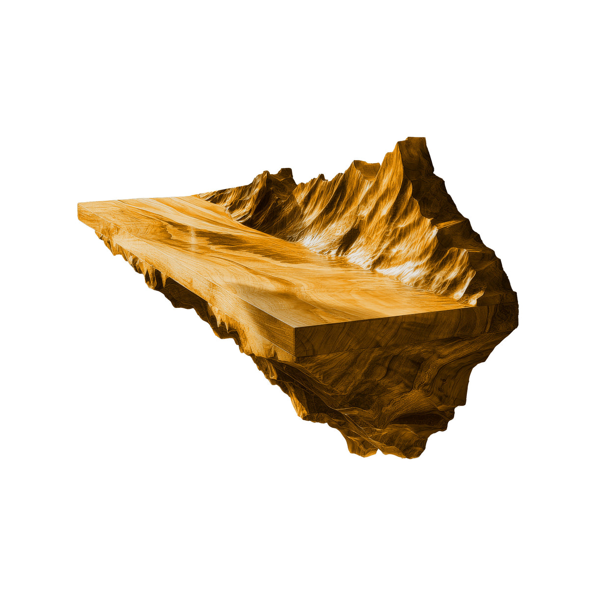 Atlas Crest Solid Wood Mountain Floating Shelf Teak - Timberustic Floating Shelf