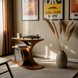 Audelle Fluid Form Solid Wood Record Player Stand