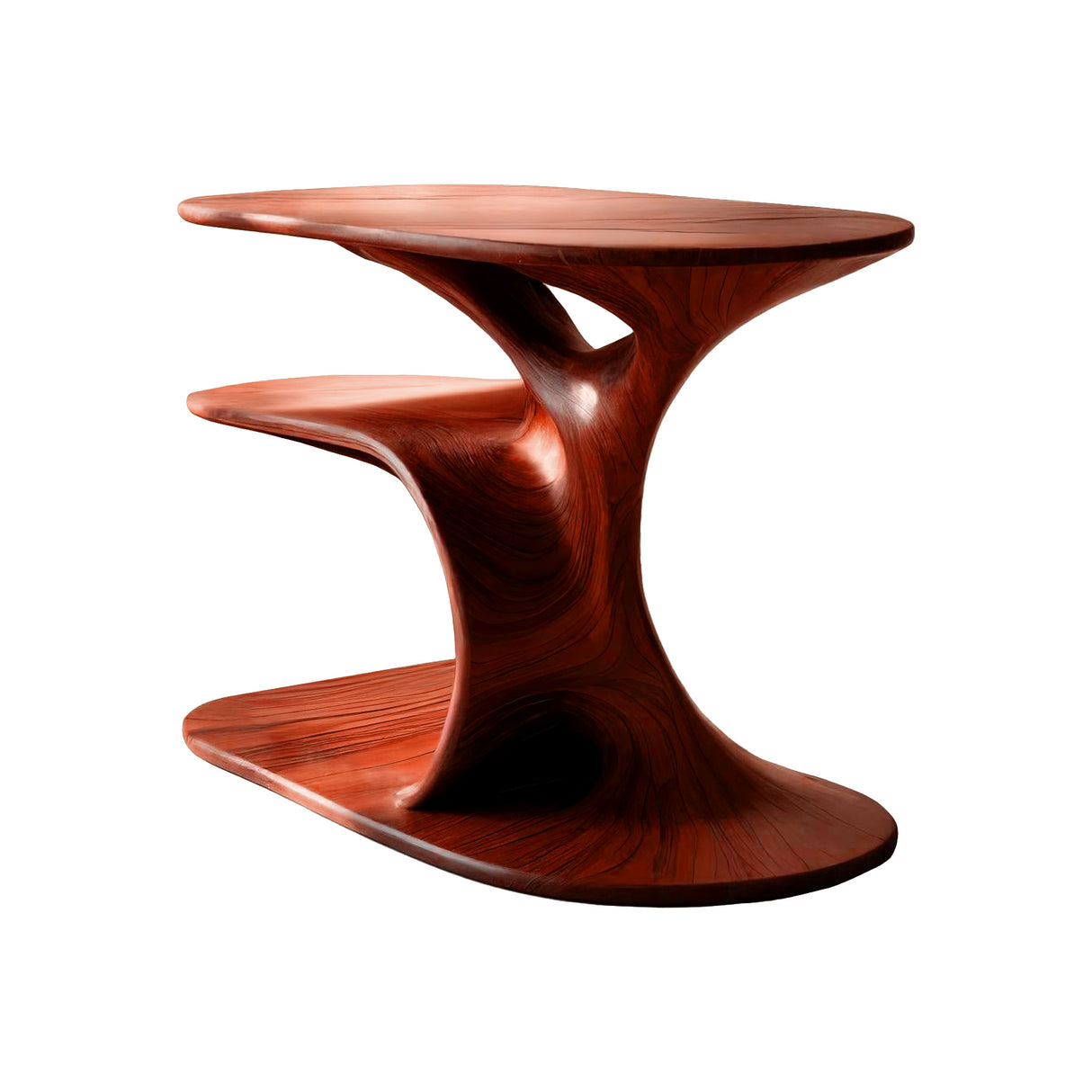 Audelle Fluid Form Solid Wood Record Player Stand