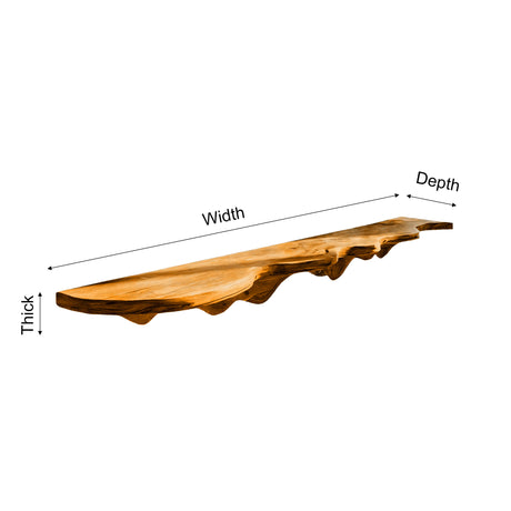 Auralis Live Edge Solid Wood Floating Shelf