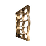 Auralis Sculpted Solid Wood Divider Bookshelf Natural Oak - Timberustic Divider Bookshelf