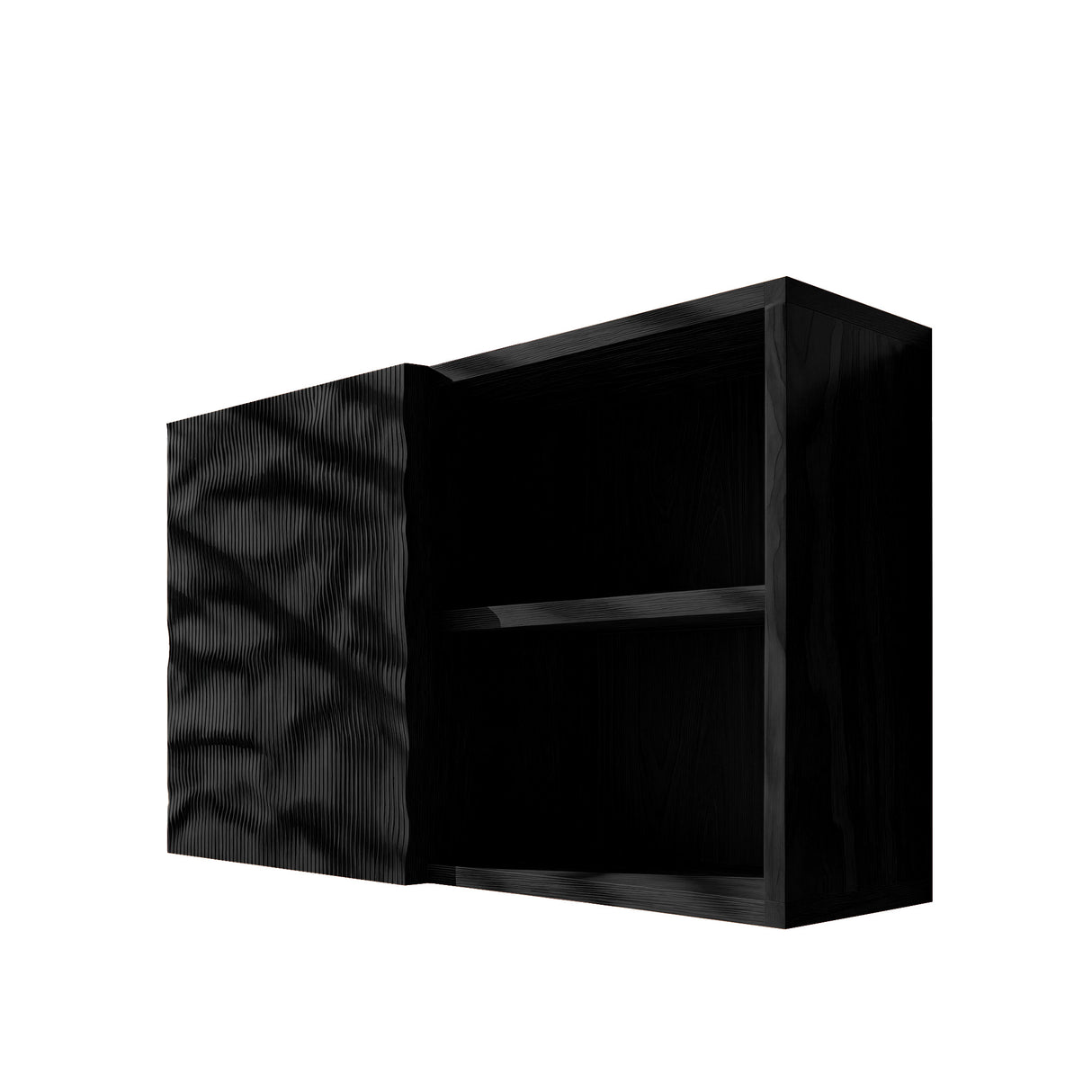 Auralis Sculpted Solid Wood Floating Bathroom Cabinet Black - Timberustic Floating Bathroom Cabinet