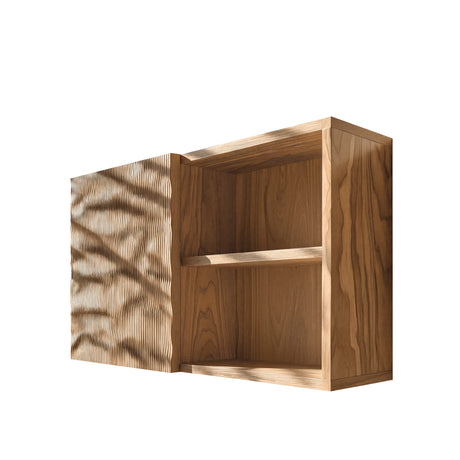 Auralis Sculpted Solid Wood Floating Bathroom Cabinet