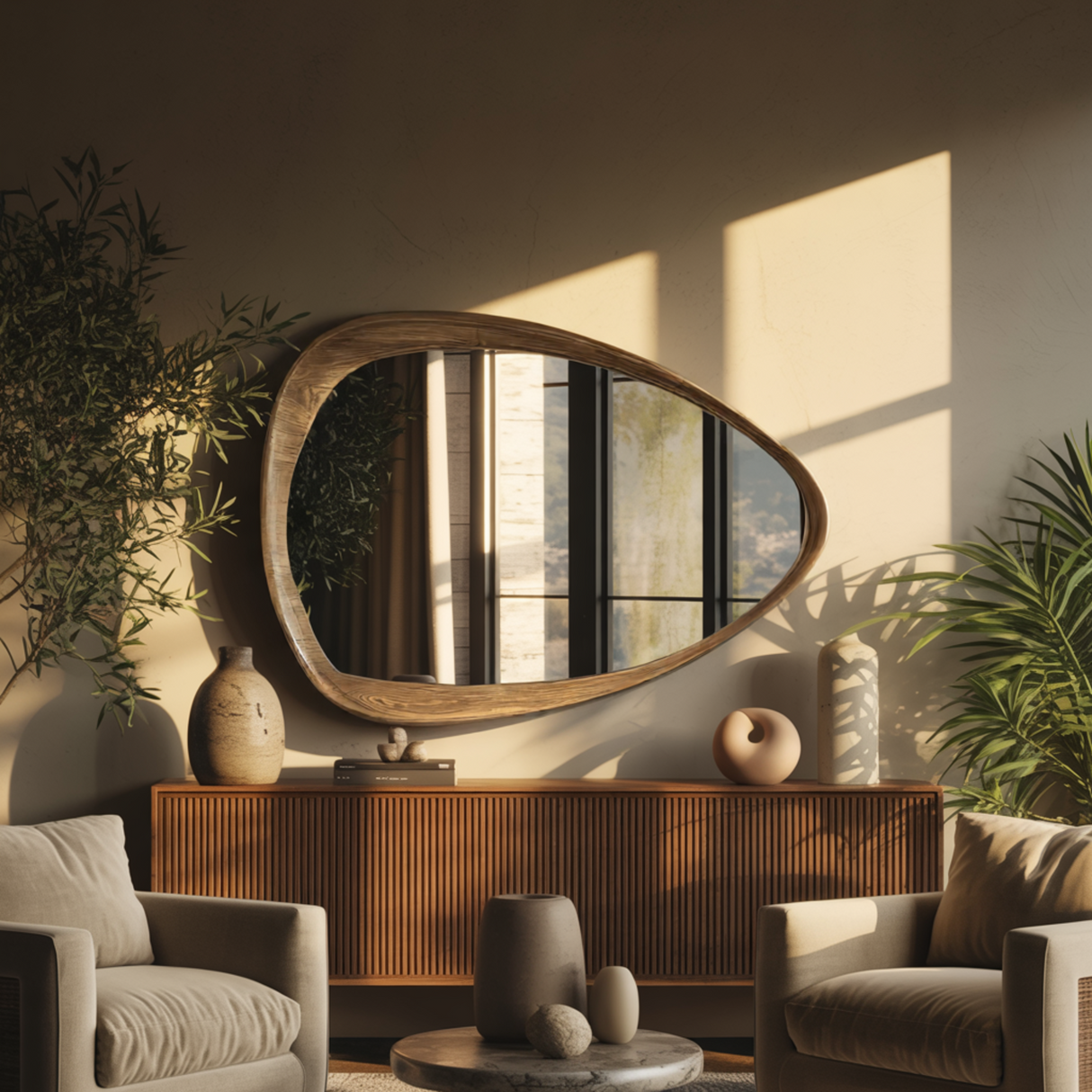 Auralis Solid Wood Frame Mirror