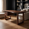 Auralith Handcrafted Live Edge Solid Wood Desk with Drawers Dark Walnut - Timberustic Desk With Drawers