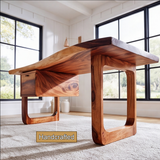 Auralith Handcrafted Live Edge Solid Wood Desk with Drawers - Timberustic Desk With Drawers