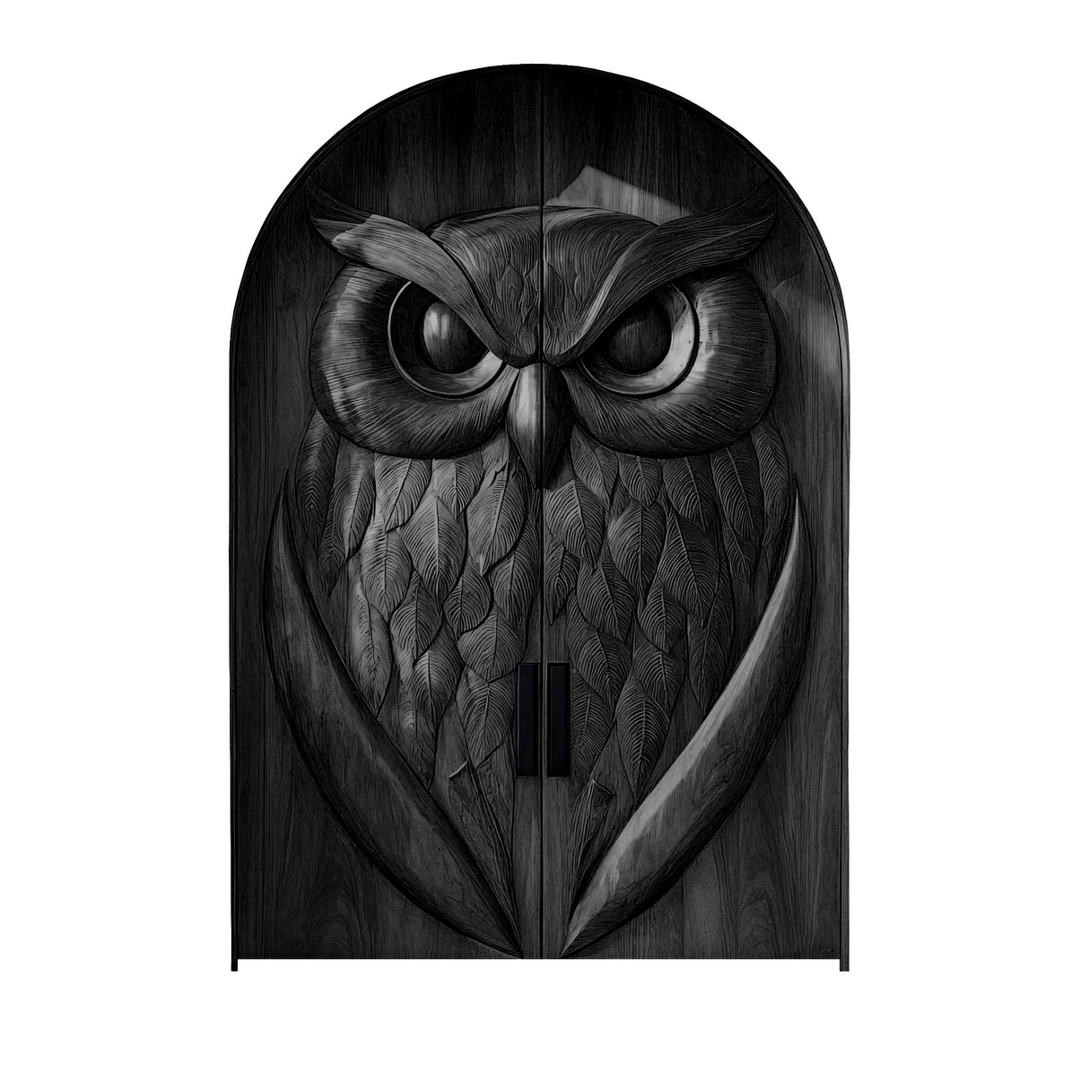 Auralith Handcrafted Solid Wood Arched Double Doors Black - Timberustic Door