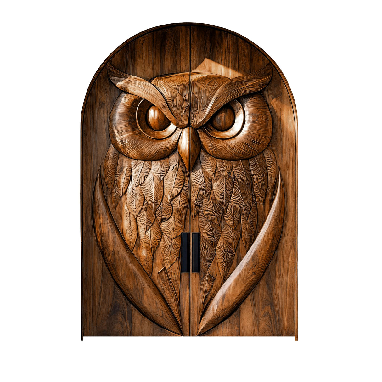 Auralith Handcrafted Solid Wood Arched Double Doors Brown - Timberustic Door