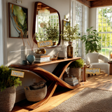 Auralith Sculpted Solid Wood Console Table - Timberustic Console Table