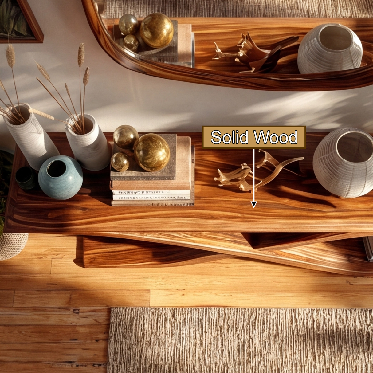 Auralith Sculpted Solid Wood Console Table - Timberustic Console Table
