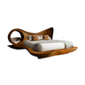 Auraloop Circle Sculpted Solid Wood Headboard and Bed Frame