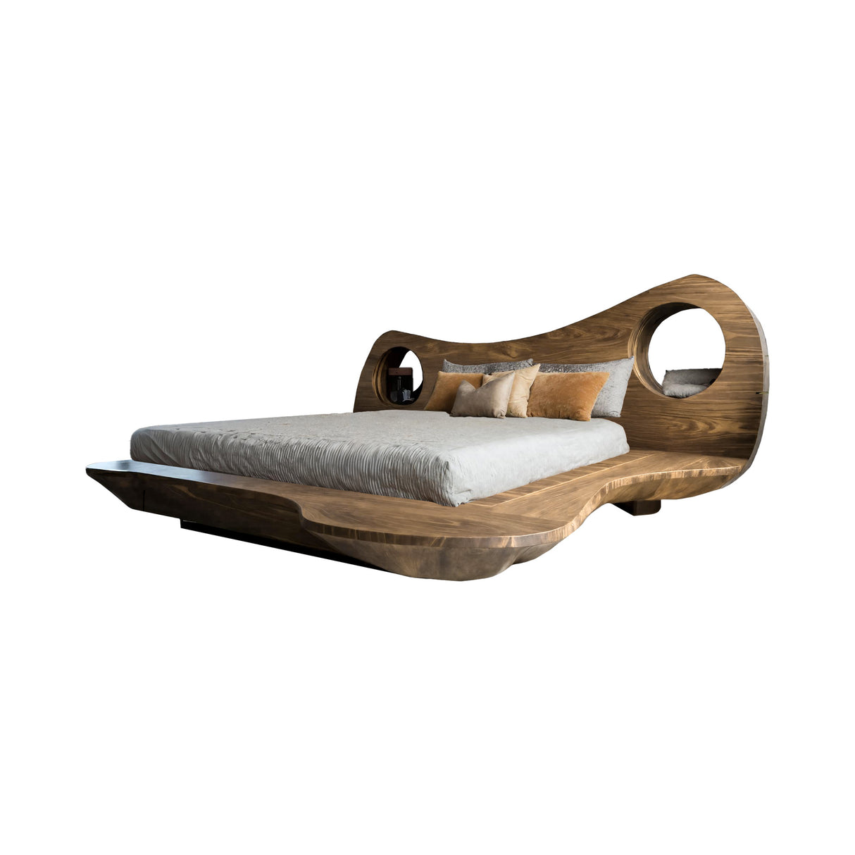 Auraloop Sculpted Solid Wood Headboard and Bed Frame