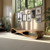 Aurea Flow-Form Sculptural Solid Wood Bench - Timberustic Bench