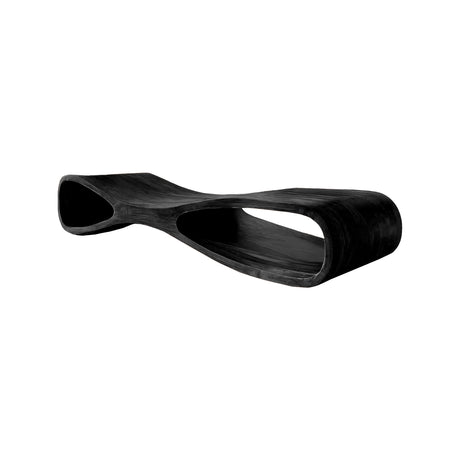 Aurea Flow-Form Sculptural Solid Wood Bench Black - Timberustic Bench