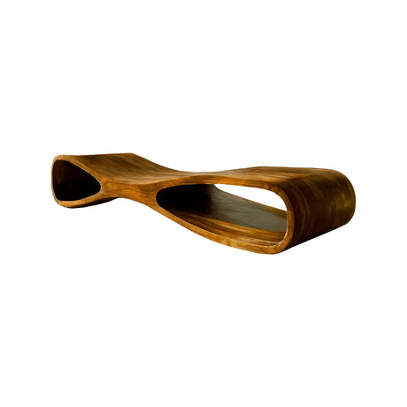 Aurea Flow-Form Sculptural Solid Wood Bench Teak - Timberustic Bench