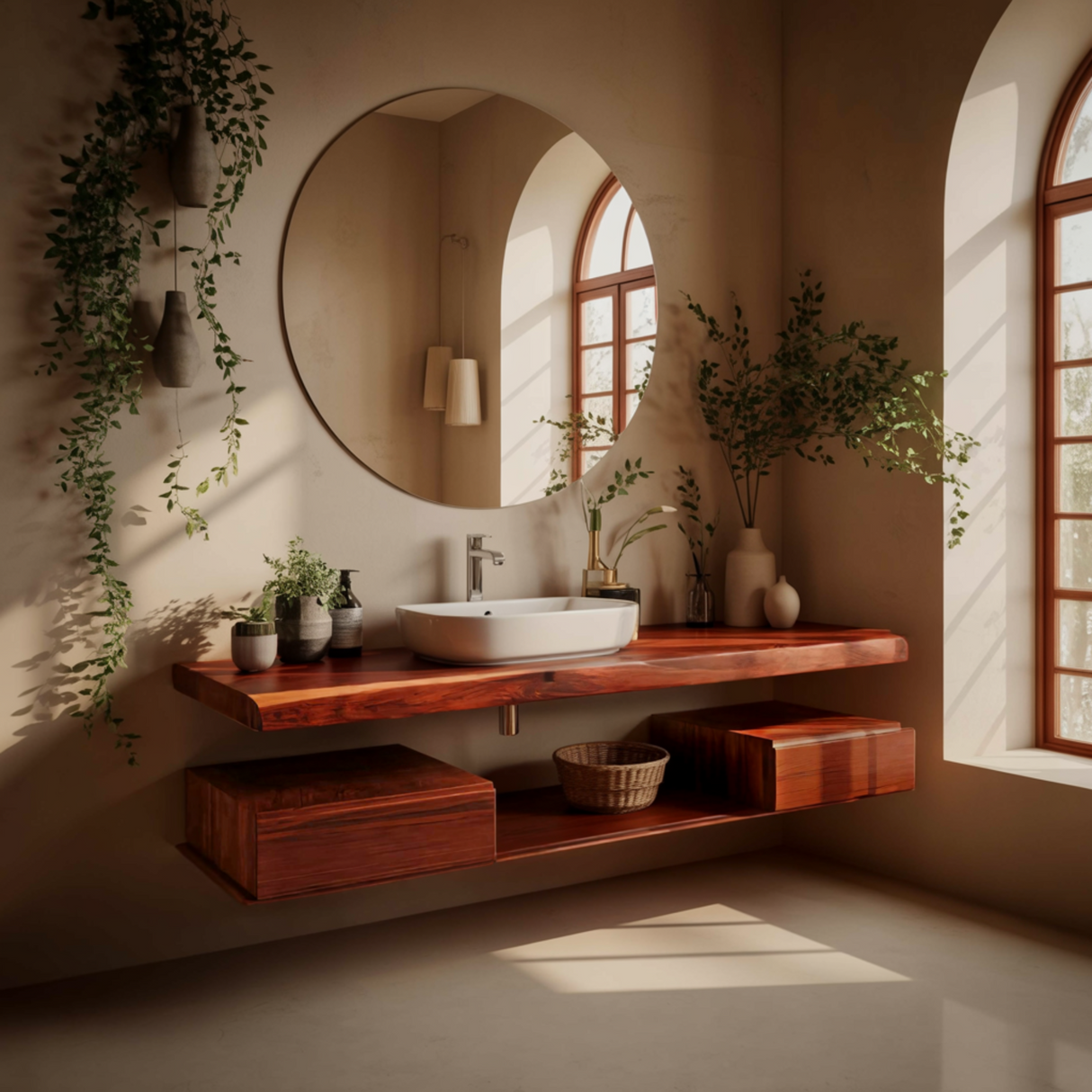 Aurea Flow II Floating Bathroom Vanity with Drawers