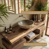 Aurea Flow II Floating Bathroom Vanity with Drawers - Timberustic Floating Bathroom Vanity With Drawers