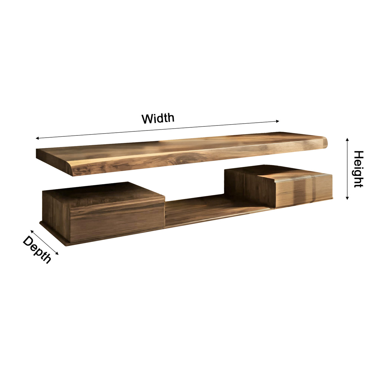 Aurea Flow II Floating Bathroom Vanity with Drawers