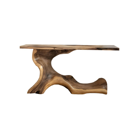 Aurea Flow Sculptural Solid Wood Console Table