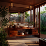 Aurea Flow Solid Wood Floating Bathroom Vanity with Drawers