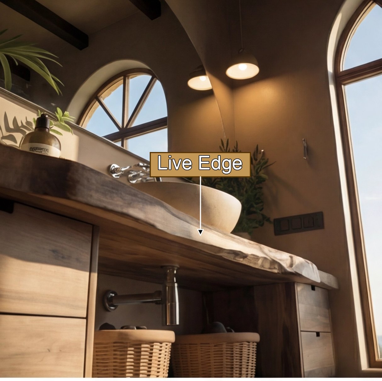 Aurea Flow Solid Wood Floating Bathroom Vanity with Drawers - Timberustic Floating Bathroom Vanity With Drawers