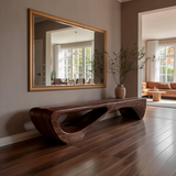Aurea Loop Sculptural Solid Wood Indoor Bench - Timberustic Bench