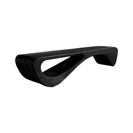 Aurea Loop Sculptural Solid Wood Indoor Bench Black - Timberustic Bench